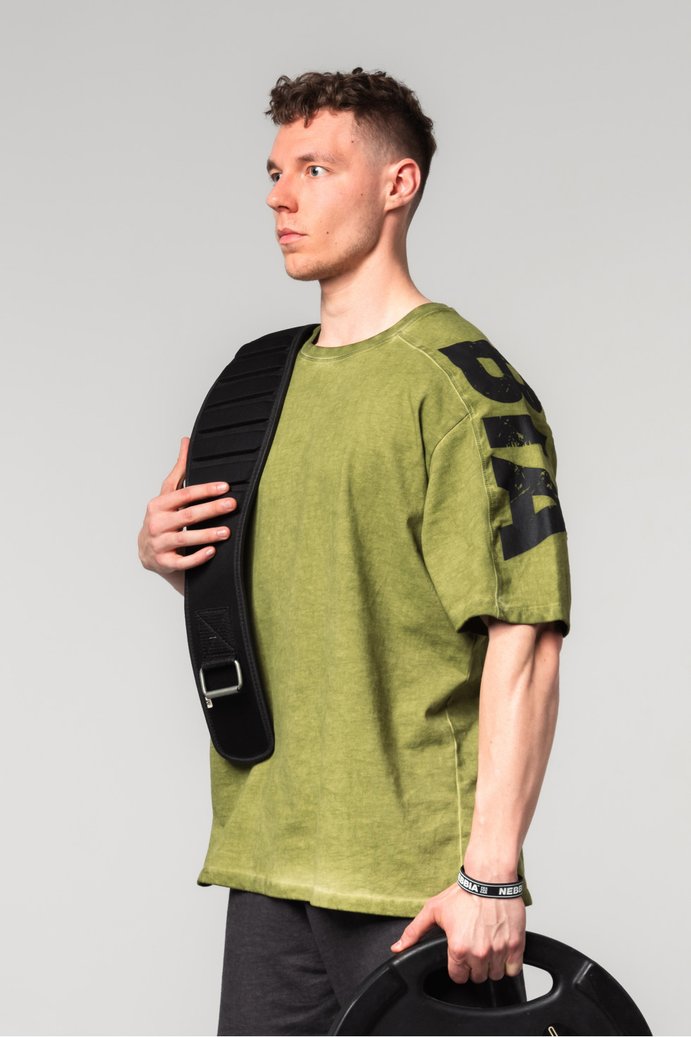 Ne Washed-off Oversized T-shirt LIFTING CLUB 368 (L, Зелёный)