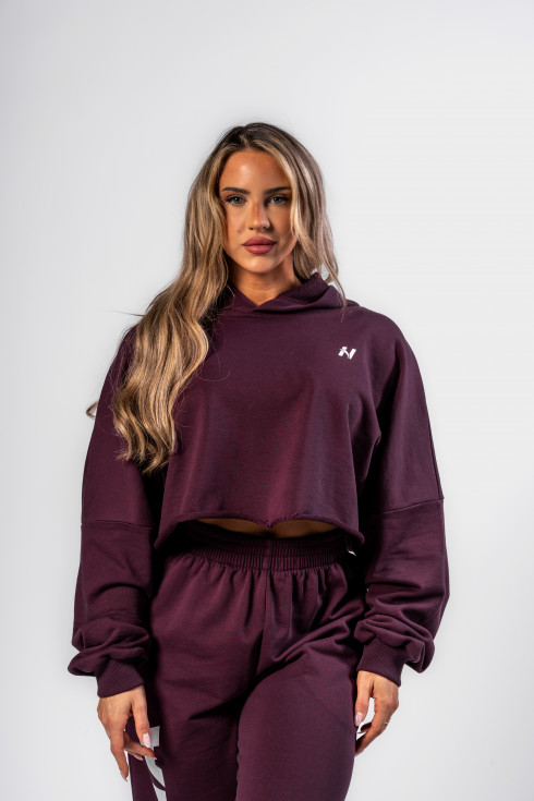 Ne Oversized Hoodie OWN YOUR POWER 433 (XS/S, тёмно-красный)