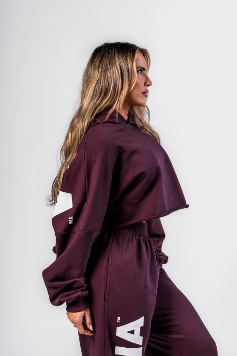 Ne Oversized Hoodie OWN YOUR POWER 433 (XS/S, тёмно-красный)