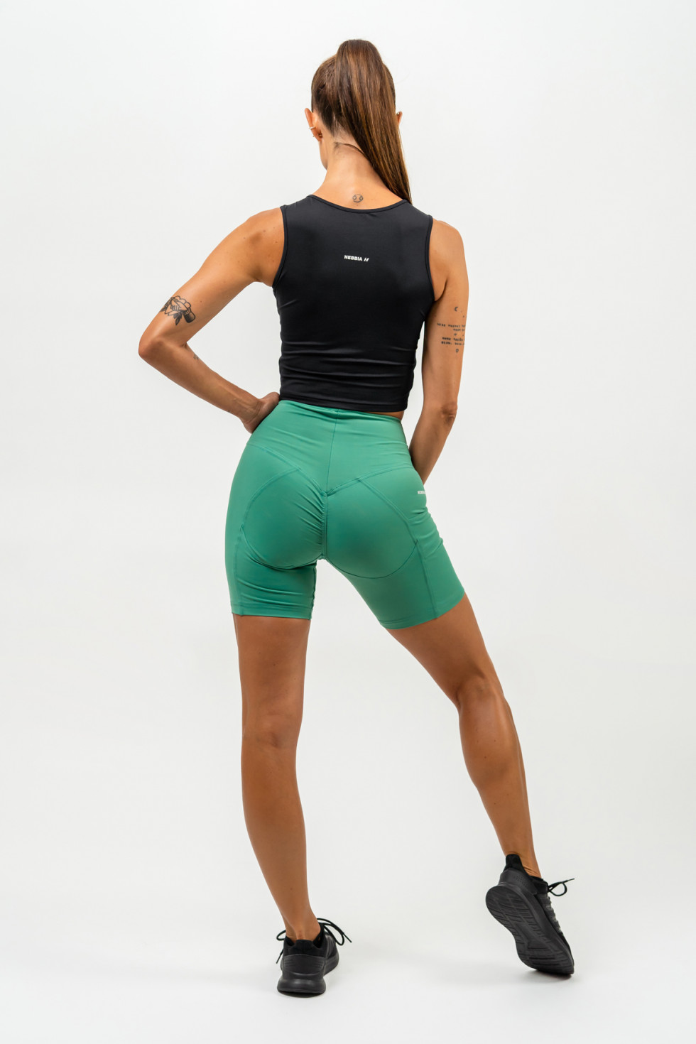 Ne High Waisted Biker Shorts ELITE 467 (S, Зелёный)
