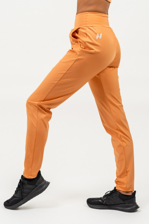 Ne Shiny Slim Fit Leggings Pants SLEEK 482 (S, Оранжевый)