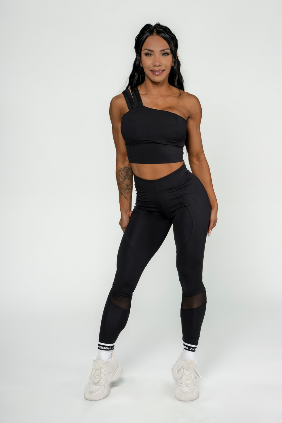 Ne NEBBIA Women's High Waist Leggings INTENSE Mesh 838 (XS, Чёрный)