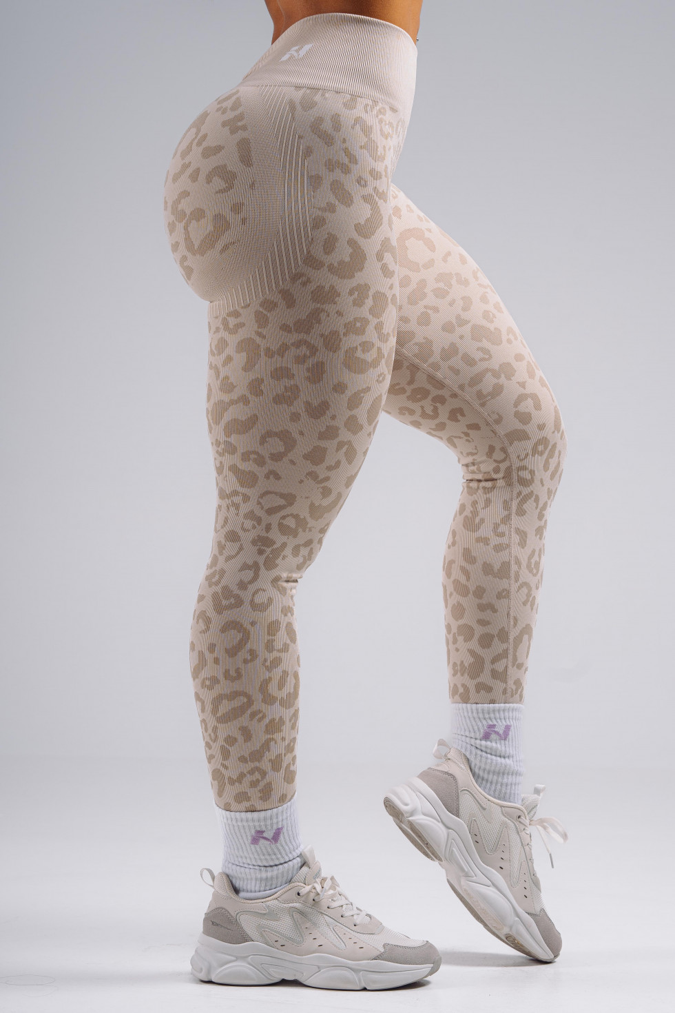 Push-Up Compression Leopard Leggings PRIMAL 849 (XS, Кремовый)
