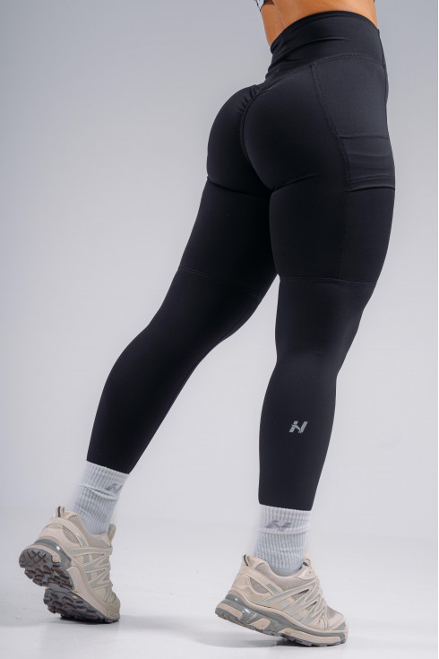 High-Waist Sculpting Leggings with Pockets PRIMAL 851 (S, Чёрный)