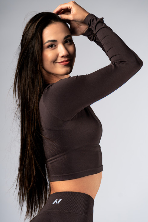 Ne Seamless Long-Sleeve Top POWER 892 (S, тёмно-коричневый)
