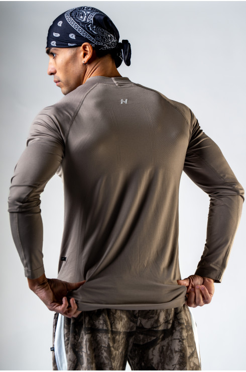 Ne Seamless Long-Sleeve Top POWER 901 (L, Светло-коричневый пепел)